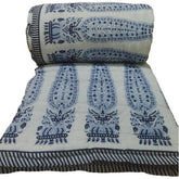 Indian Kantha Quilt Razai – Reversible Cotton Throw & Sofa Cover, Queen Size